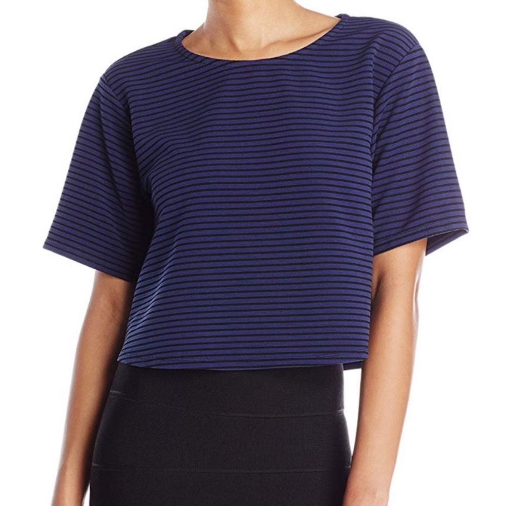 BCBG Generation navy & black striped top size small